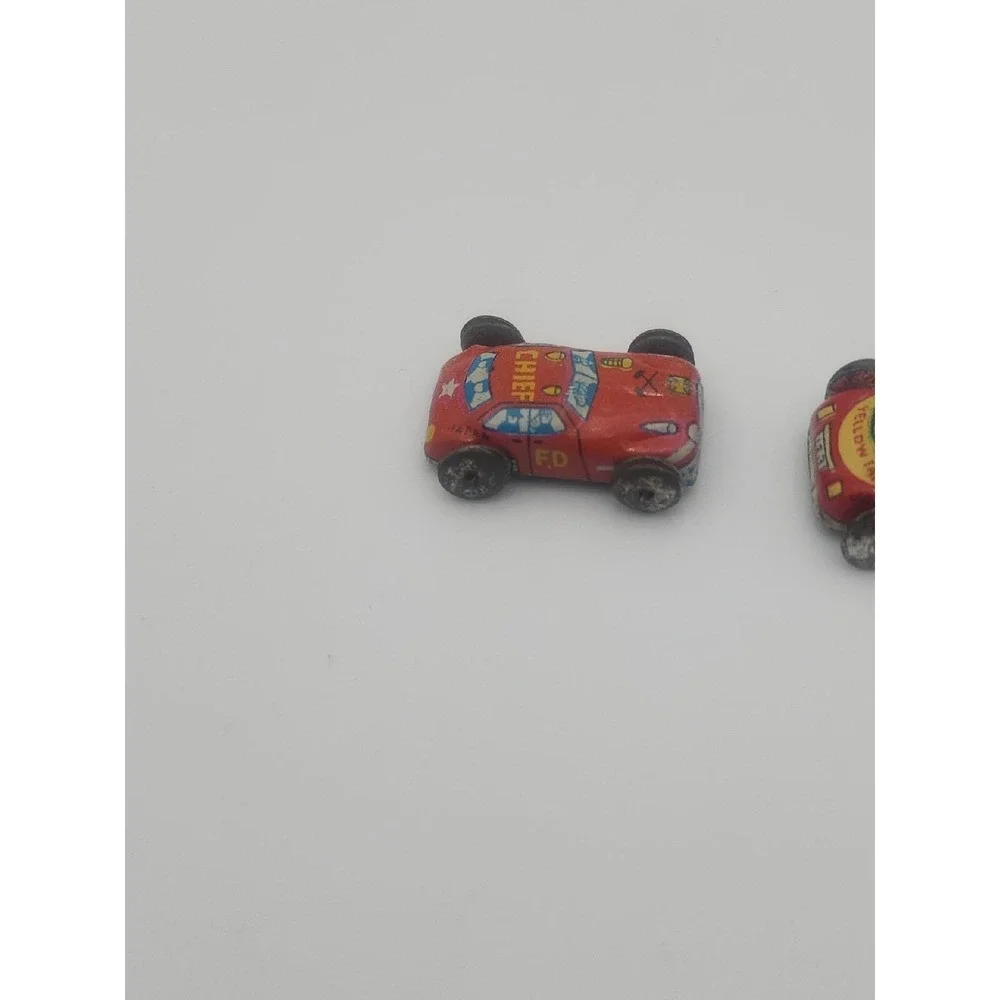 Vintage‎ miniature doll house tin toy cars - Taxi & Police Chief